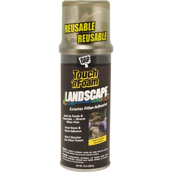 DAP 7565040440 40440 12 oz. Touch 'n Foam Landscape Exterior Filler Adhesive, Black, 12 Ounces