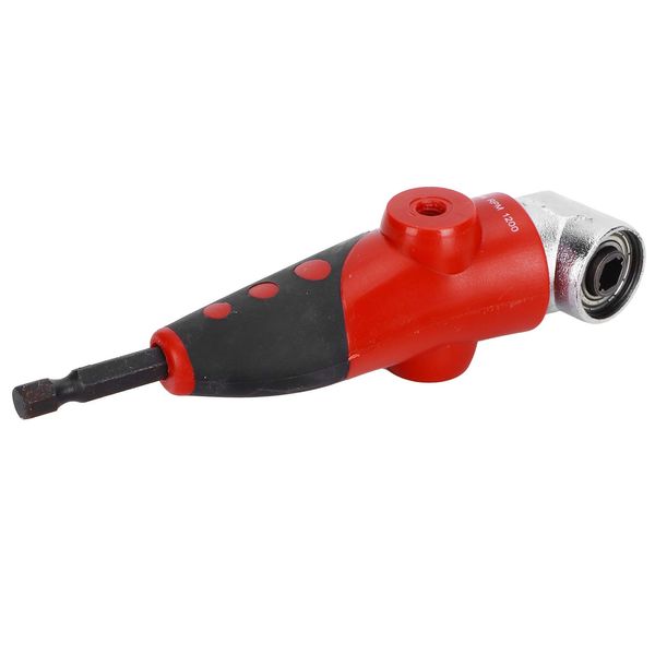 Marhynchus Angle Driver, 7Pcs Screwdriver Bits Set, 1/4in Hex Shank 105 Degrees Angle Driver Adapter with Drill Bit Sleeve Drill Bit, Square Drive Sockets