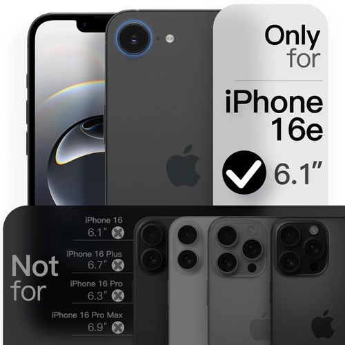 JETech Slim Case for iPhone 16e 6.1-Inch 2025 with Camera Lens Full Protection, Ultra-Thin Lightweight Matte Finish Minimalist Protective Phone Cover (Black)