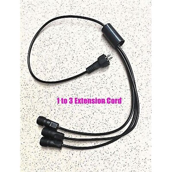 60cm 12V 2pin Waterproof 1 to 3 Extened Cable For LED Garden Pond pump Lights