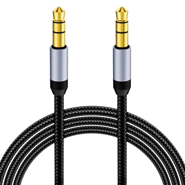 AXFEE Aux Kabel 3,5mm Klinkenkabel [1M] Stereo Audio Kabel Klinke auf Klinke Nylon Geflochtenes Hochwertige, für Kopfhörer, Auto, Handy, PC, Lautsprecher, Smartphones, Stereoanlagen, MP3-Player usw