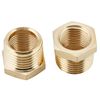U.S. Solid 2pcs Brass Reducer Hex Bushing Brass Threaded Pipe Fitting (1/2" NPT Male x 1/4" NPT Female)