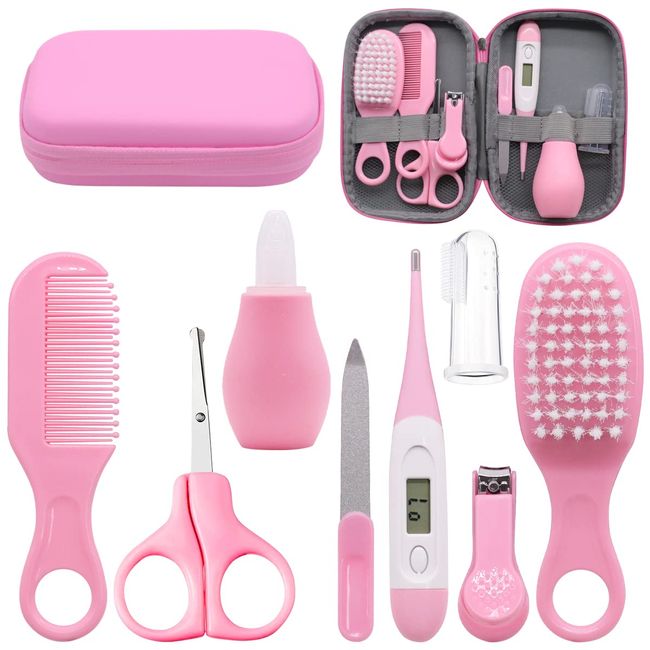 UptVin8 Teile Babypflege Kit Geburt, Babypflegeset Erstausstattung Neugeborene, Baby Gesundheitswesen Kit fFür Neugeborene Säugling (Rosa)