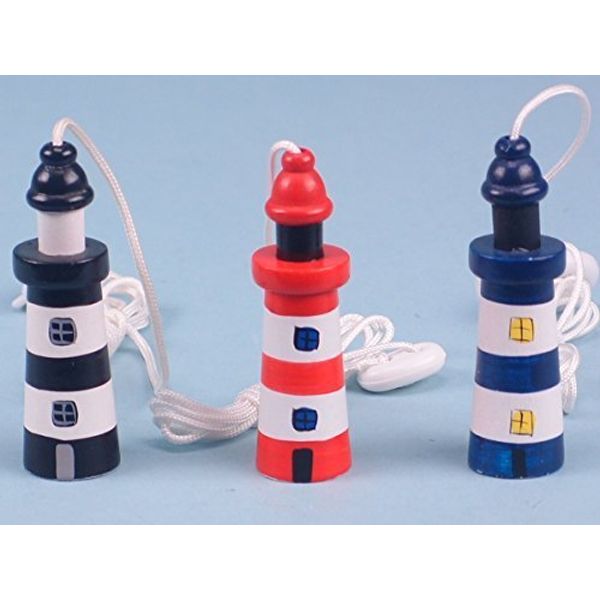 SDL Seaside/Nautical Theme Wooden Lighthouse Cord Pull/Light Pull (15278) (Blue)