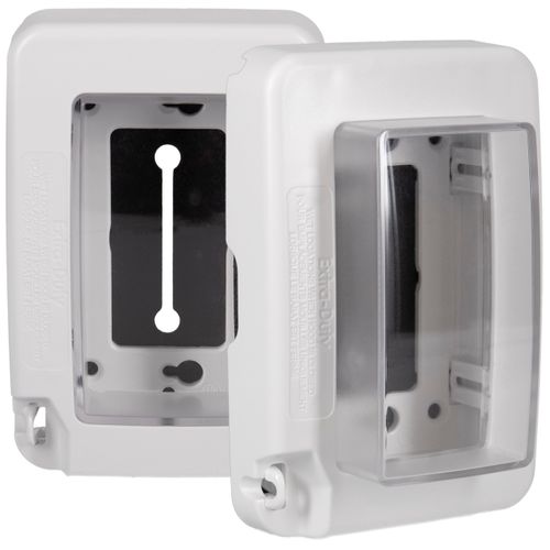Intermatic WP7000W Low-Profile Extra-Duty Weatherproof 1-Gang Cover, White - Expandable Front Window, Versatile Mounting, Complete Installation Kit - Protect Outdoor Outlets - 2 Pack
