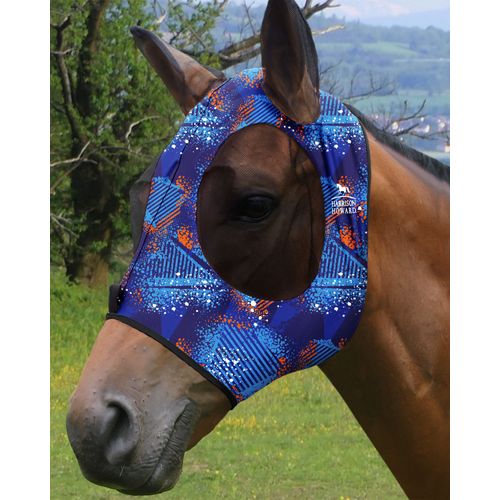 Harrison Howard Super Comfort Stretchy Fitting Horse Fly Mask with UV Protection Soft on Skin with Breathability Chic Blue Full Size