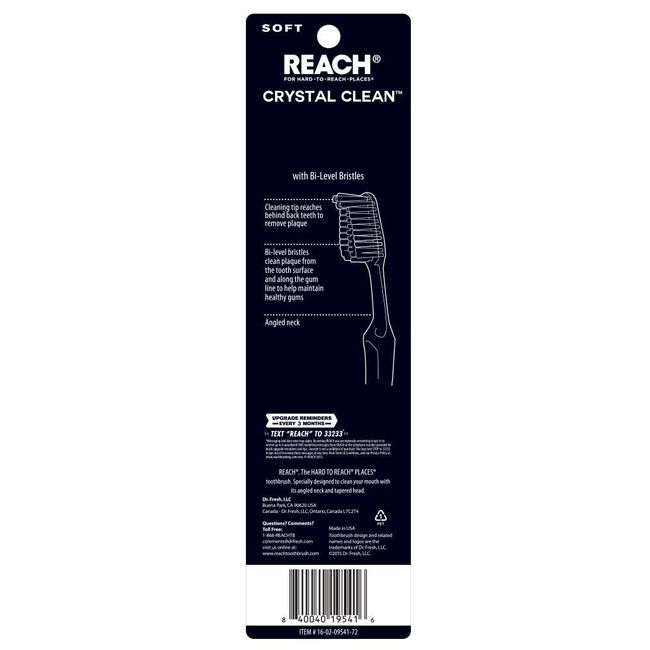 REACH Crystal Clean Toothbrush with Soft Bristles, 2 Count - Reach  Toothbrush