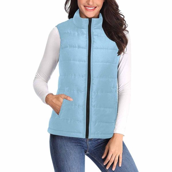 Womens Puffer Vest Jacket / Cornflower Blue - XS