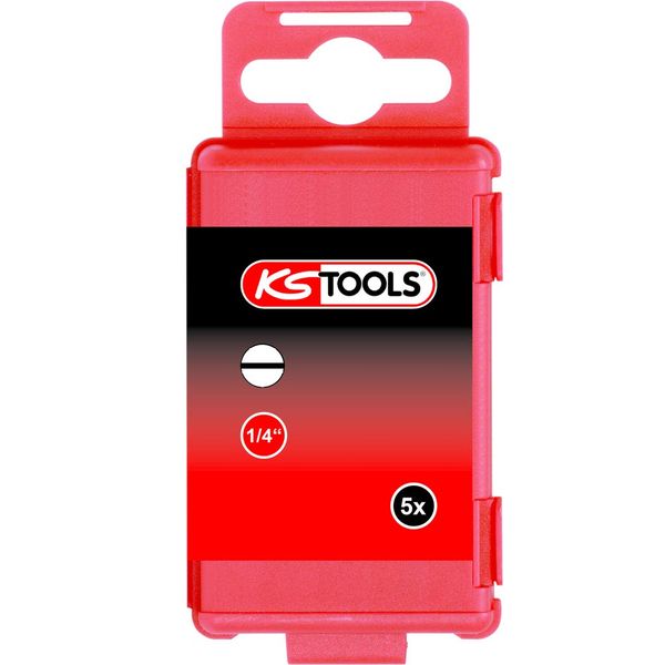 KS Tools 911.8424 1/4 Inch Bit Slotted 75 mm 11 mm Pack of 5