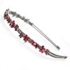 Spiraled Wire Headband Hand painted Flower, Red