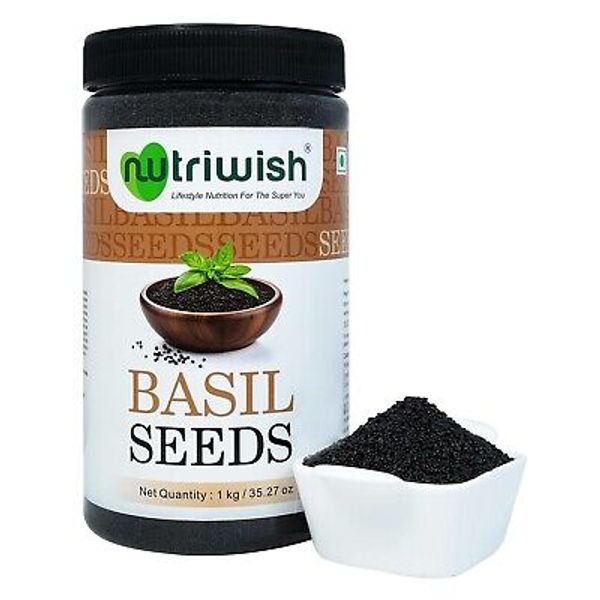 Natural Basil Seeds 35.2 oz | Pure Holy Basil Seeds for Healthy Snacking