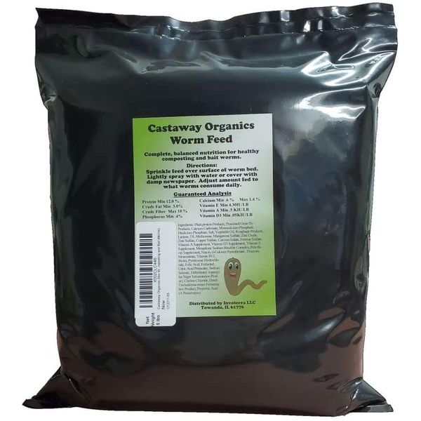 Castaway Organics Worm Food for All Composting Worms and Bait Worms (5 Pounds)