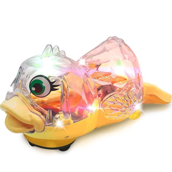 ArtCreativity Light Up Musical Duck for Kids, 1 Piece, Moving Duck Toy with Bump and Go Mechanism, Musical Toys for Boys and Girls, Great Birthday idea