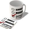 McMug - Single - Married - Badminton (It's Complicated) - Mug and Coaster Set, Ceramic, 11fl.oz.