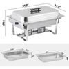 4 Pack Full Size Chafing Dish Set Stainless Steel Frame Chafers w/ Foldable Legs