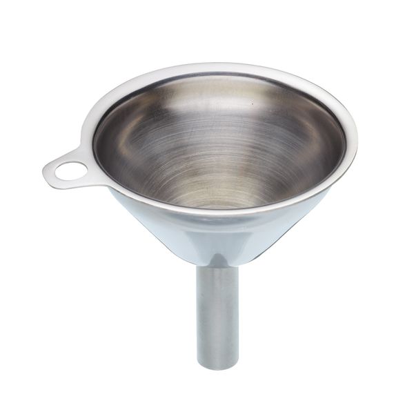 KitchenCraft Stainless Steel Mini Kitchen / Hip Flask Funnel, 5.5 cm (2"), metallic silver