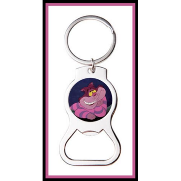 CHESHIRE CAT CUSTOM BOTTLE OPENER KEYCHAIN KEY RING - STOCKING STUFFER GIFT