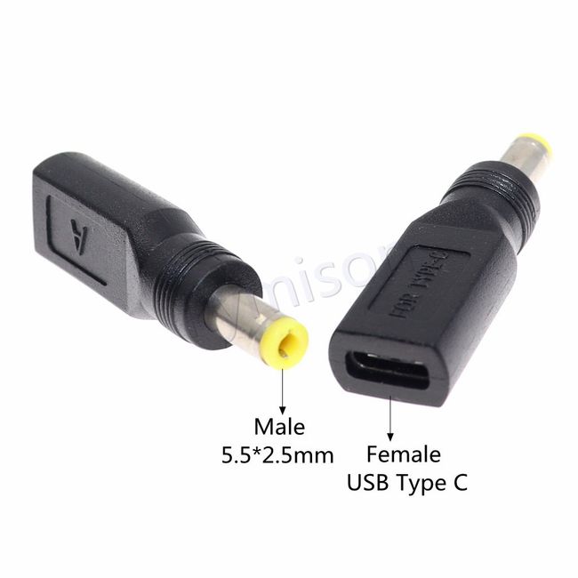 USB MALE TO JACK DC 5.5*2.1 FEMALE ADAPTER,CHARGER CONVERTER 5.5mm x 2.1mm  FEMALE TO USB CONNECTOR