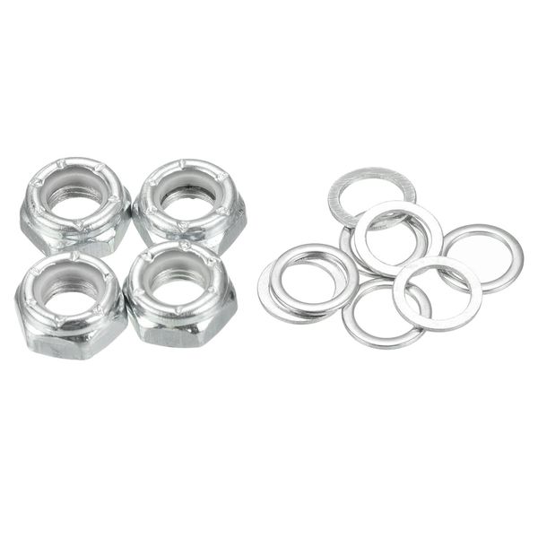 PATIKIL Skateboard Lock Muttern Set 5/16 Skateboard Truck Achse Unterlegscheiben Distanzstück Hardware Reparatur Kit für Langboard Cruiser Silber