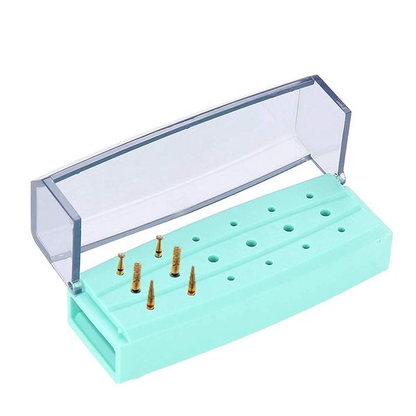 Dental High Temperature Sterilizer, 18 Holes Disinfection Box Case UV Sterilizer Dental Bur Burs Block Holder Autoclavable Dentist Tool for Disinfecting Nail Manicure Set Dental Hygiene Kit(Green)