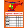 Orange Helicopter Personalised Childrens Kids Chore Rota Task Reward Chart