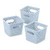 Whitmor Small Light Blue Resin Tote, 3 Pack/Set,Total 4 Sets, 12 Pcs