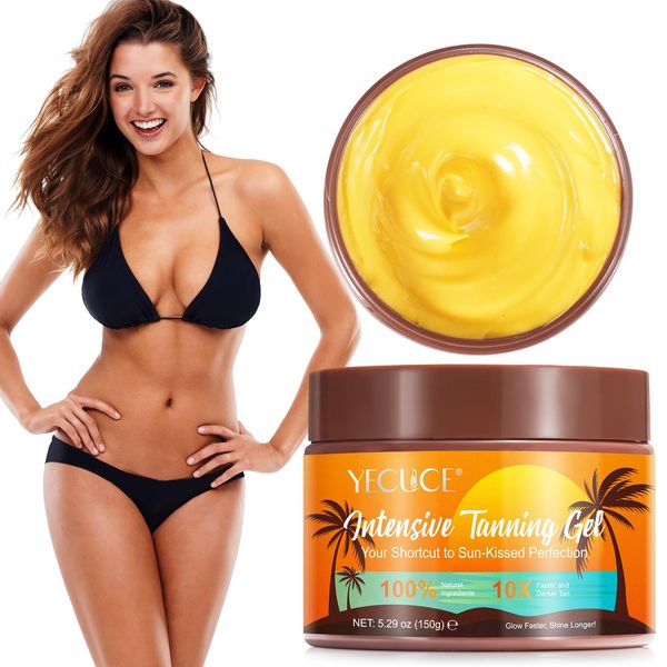 Gel Abbronzante Intensivo, 150G Natural Premium Tanning Accelerator Cream Per Scurire La Pelle, Crema Lettino Efficace In Lettini E Sole All'Aperto, Tanning Raggiungere Crema Solare Senza Spf