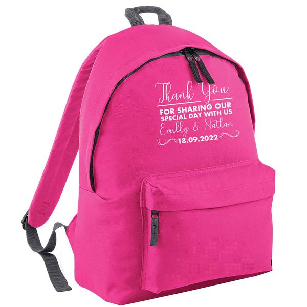 Flox Creative Blue Backpack Thank You for Sharing our Special Day