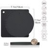 Extra Thick Silicone Trivet Mat Heat Resistant Multi-purpose None slip Table Place Mats for Hot Pots Holder, Pads, Pans, Dishes, Spoon rest, Coasters for Kitchen Cooking & Dining(4pcs Pack) (Black)
