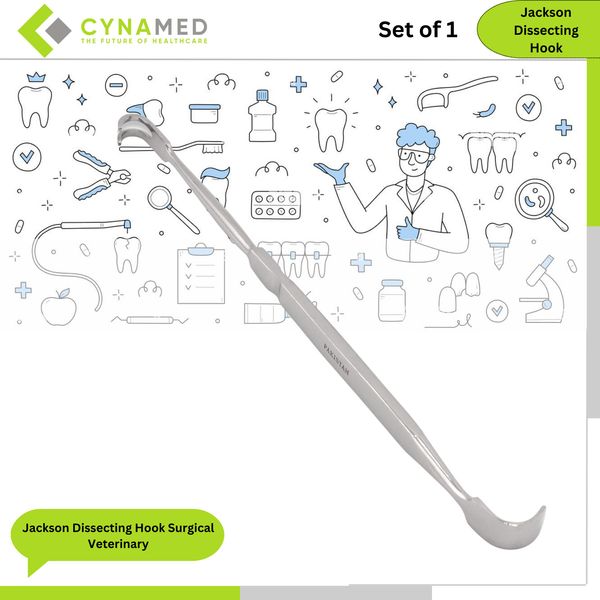 Cynamed Premium Jackson Dissecting Hook Surgical Veterinary Instruments 6.25 in