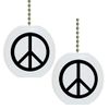 Set of 2 Black Peace Sign Ceramic Fan Pulls