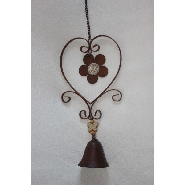 'Earrings "Heart with Flowers – Length 62 cm