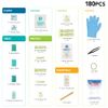 Be Smart Get Prepared 180 Piece First Aid Kit: Clean, Treat, Protect Minor Cuts, Scrapes. Home, Office, Car, School, Business, Travel, Emergency, Survival, Hunting, Outdoor, Camping & Sports, FSA HSA