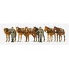 Preiser 16597 HO Scale Unpainted Figures -- Soldiers Draft Horses