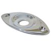 Electric guitar input jack socket plate in chrome oval recessed including screws