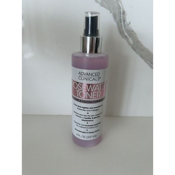 Advanced Clinicals Rosewater Toner Tone & Tighten Formula 8 Fl Full Size New
