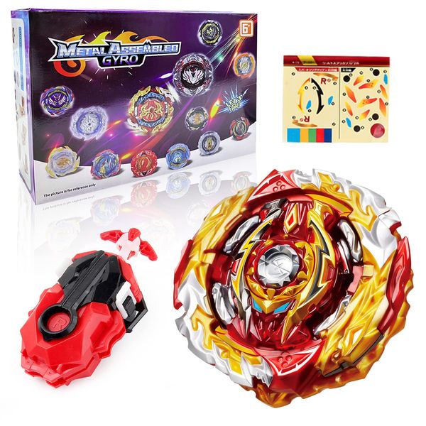 Acebwhtoy Bey Spinning Tops Burst Set with Launcher, 4D Metal Fusion Battling Toys for Children, for Kids Children aged 6 and over Nice Gift