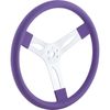 15 Inch Black Cushioned Alum 3-Spoke Steering Wheel, Flat
