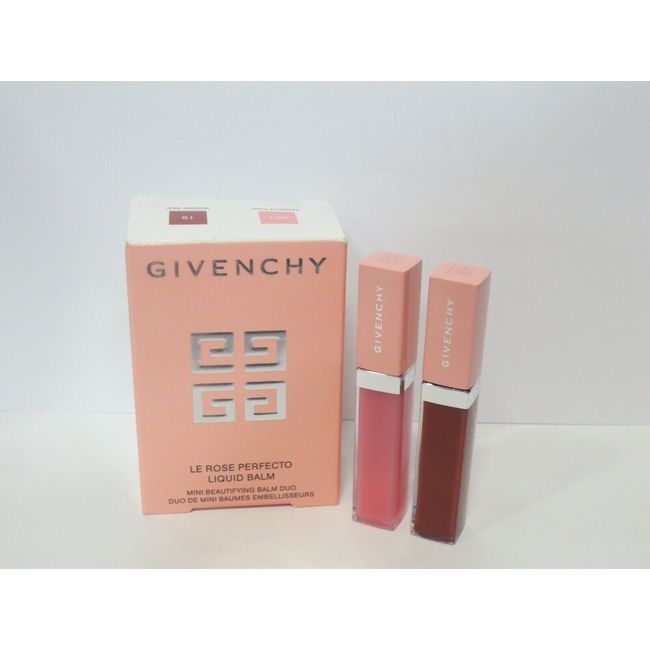 GIVENCHY LE ROSE PERFECTO LIQUID BALM DUO 0.12 OZ EACH NWB