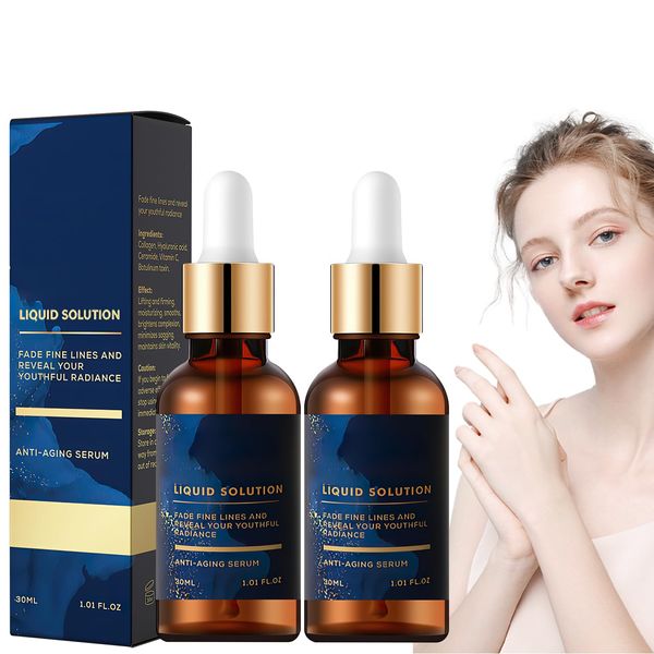 2PCS Botox Face Serum, Botox Liquid Solution Serum, Stock Solution Facial Serum, Containing Aloe, Vitamin C & E, Moisturize and Anti Wrinkles Facial Serum 30ML