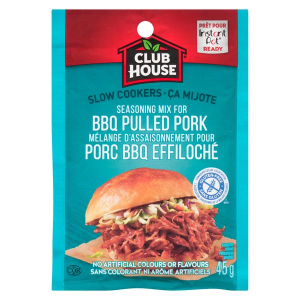 Club House Slow Cookers BBQ Pork Seasoning Mix, 45g/1.6oz., Imported from Canada)