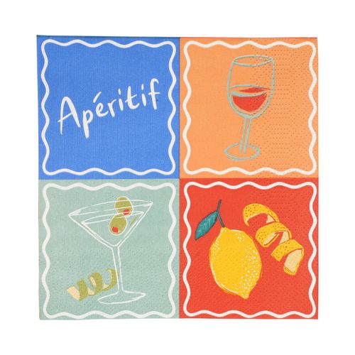 Talking Tables 20 x Summer Cocktail Napkins, Recycled Paper Serviettes for Picnics & Al Fresco Dining, Eco-Friendly & Recyclable, Ideal for Birthday Buffet, Weddings, BBQ, Decoupage 3ply 25cm