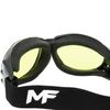 MF Eyewear Vulcan Padded Motorcycle Goggles 2 Pair Black Frame Yellow & Driving