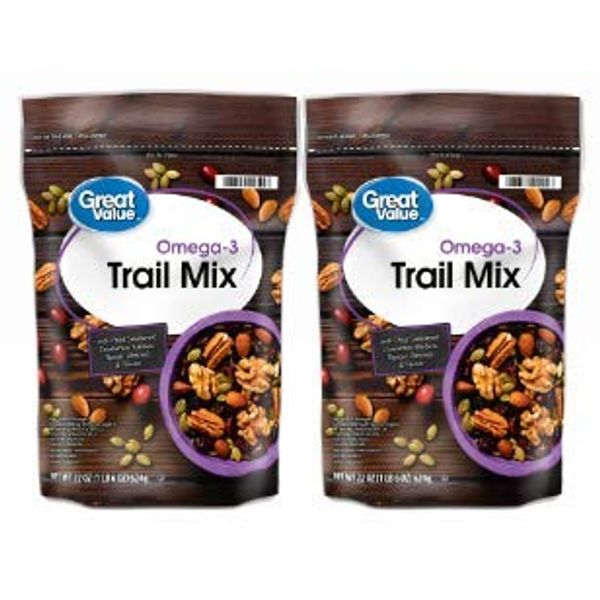 Great Value Omega3 Trail Mix, 22 Oz (Pack of 2)