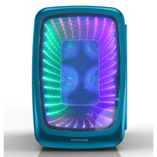 Frigidaire, 6 Can/4 Liter LED Light Up Mini Personal Fridge Cooler, Blue