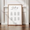 Personalised Wedding Seating Plan Sign | Minimal Black & White Theme Seating Table Chart for 5–12 Tables | Custom Wedding Decor