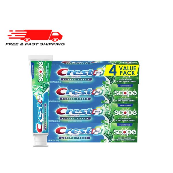 Crest Complete Active Fresh Whitening Toothpaste, 5.5oz (Pack of 4)