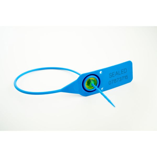 Blue 220mm Plastic Security Seals. High Strength Numbered Tags Pull Ties Anti-Tamper (100)