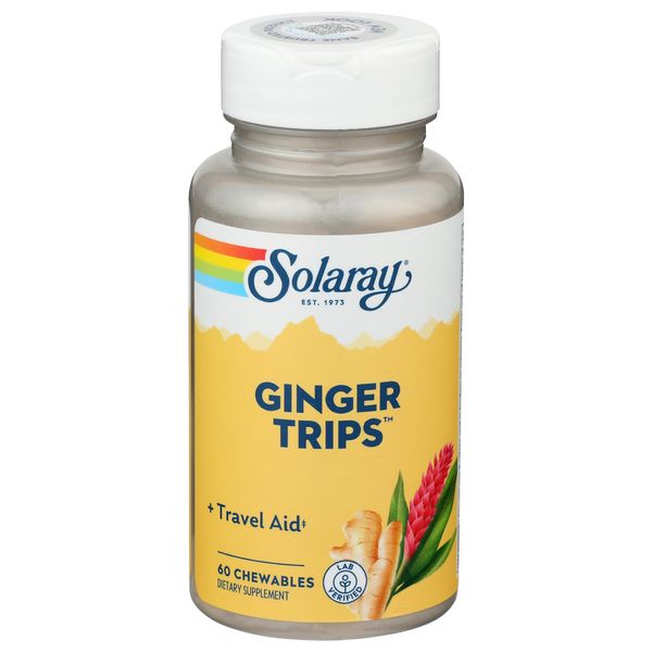 Solaray Ginger Trips Chewable Wafers, 67mg, 60 Count