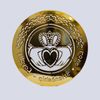Exclusively Irish Celtic Claddagh Irish Round-Shaped Wall Hang (Polished Brass)